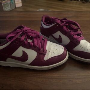 Nike Kids' Burgundy and White Sneakers